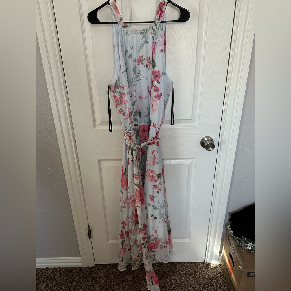 INC International Concepts Pink and White Floral Maxi Dress